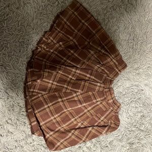 Brown Plaid Skirt